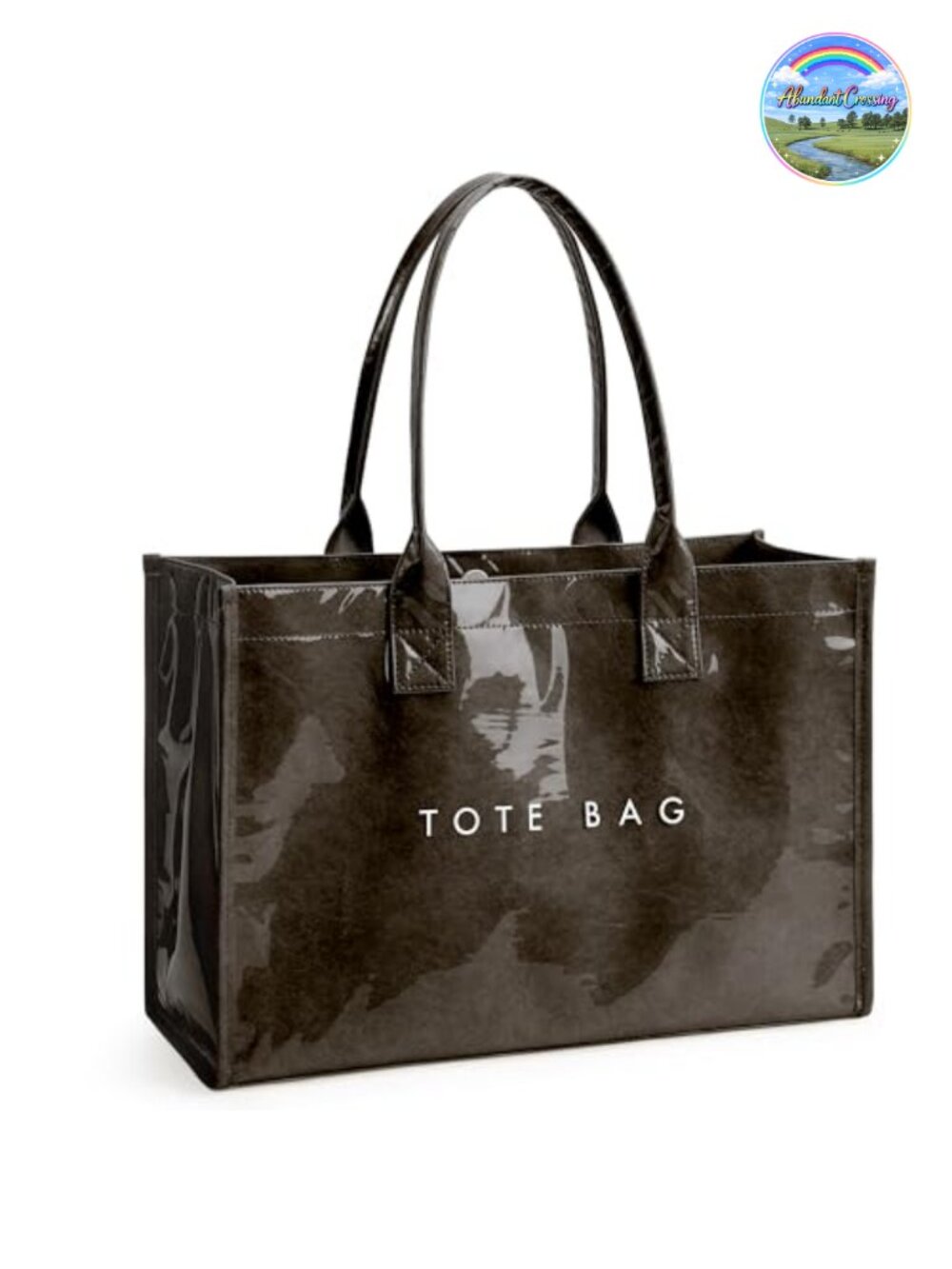 PVC Kraft Paper Tote Bag with Top Handle Large Capacity Waterproof Work Handbag